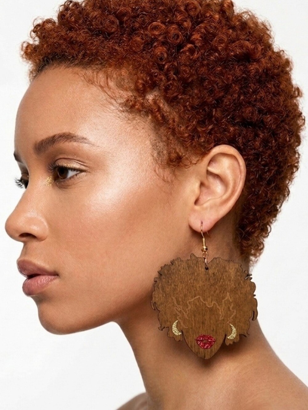 Afrocentric-Styled Dangling Wooden Statement Earrings